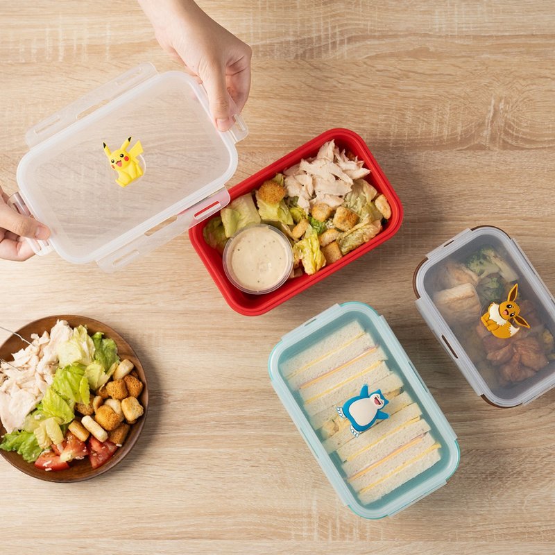 Bone / Pokémon Series Silicone Folding Storage Box Enjoy your meal with Pokémon! - กล่องข้าว - ซิลิคอน หลากหลายสี