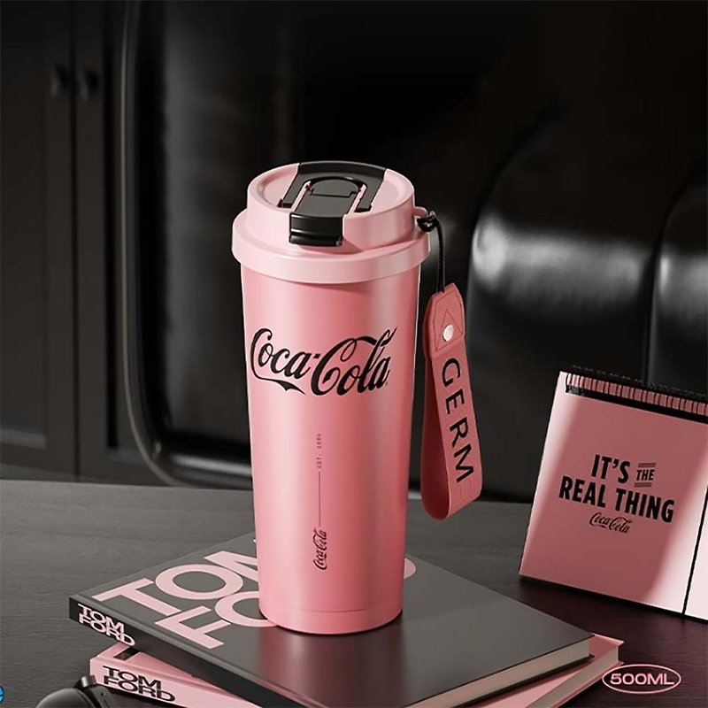[Free Shipping] GERM Coca-Cola Coffee Cup Girls’ High-Looking Straw Water Cup Large Capacity Thermos Cup - Vacuum Flasks - Other Metals Multicolor