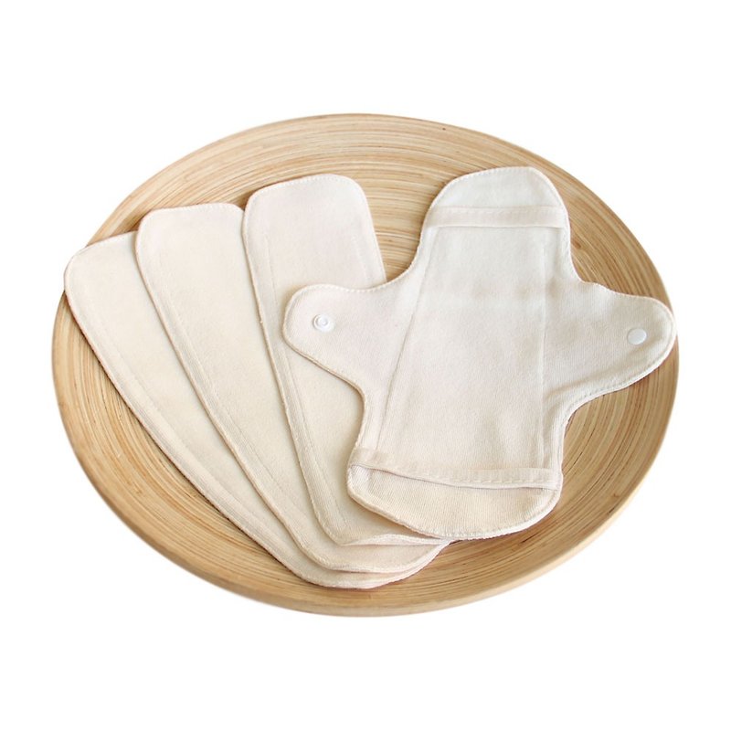 Cloth sanitary napkin daily set (1+3 pieces) - ของใช้ส่วนตัวผู้หญิง - ผ้าฝ้าย/ผ้าลินิน ขาว