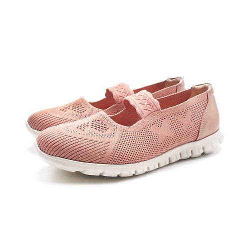 米蘭皮鞋Milano W&M(女)織帶風格淑女休閒鞋 女鞋-桔粉色