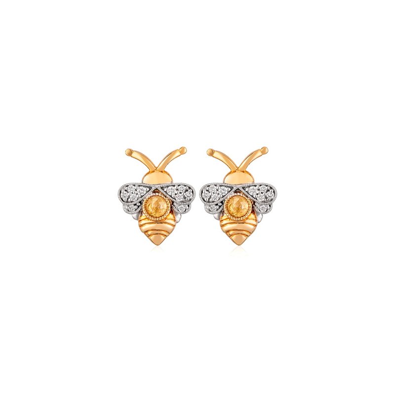 Arte Vitta Bumble Bee Diamond Earrings - ต่างหู - เครื่องประดับ สีเหลือง