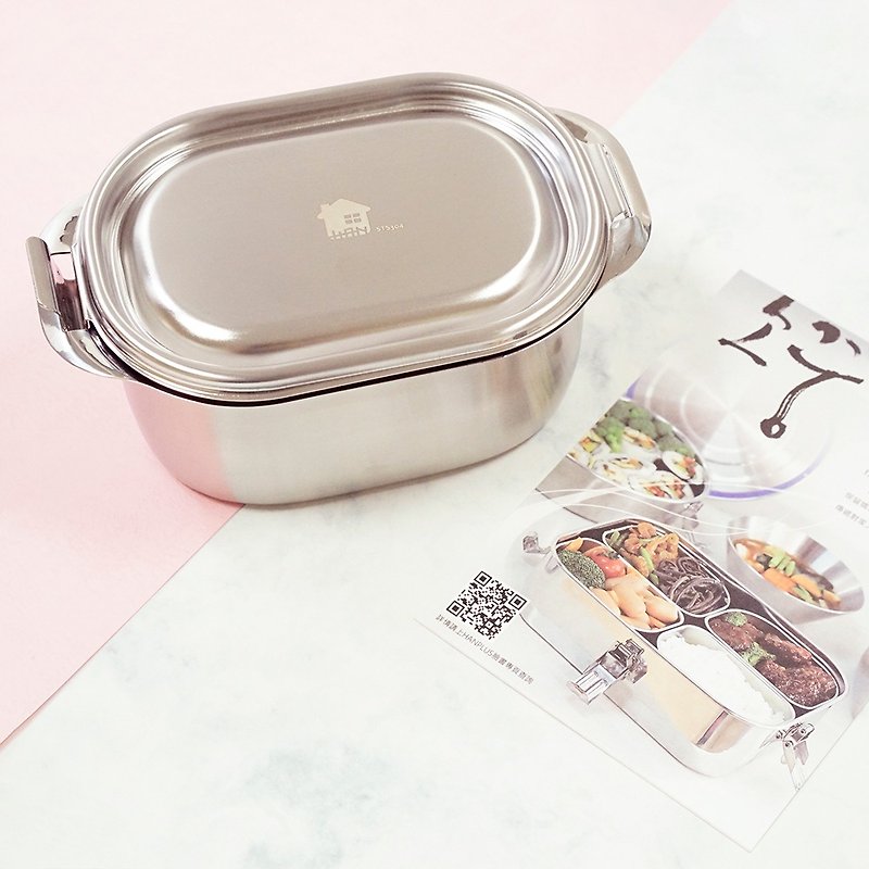 【Outer box】 Stainless Steel 304 tableware series - fog light No. 1 (about 400ml) - กล่องข้าว - โลหะ สีเงิน