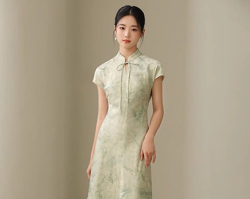 初蟬 清歡 新中式復古中國風 氣質修身洋裝