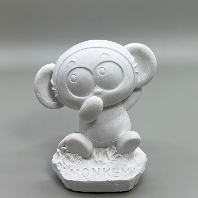 Zodiac Monkey Aroma Stone Statue w/5ml essential oil - ตุ๊กตา - วัสดุอื่นๆ ขาว