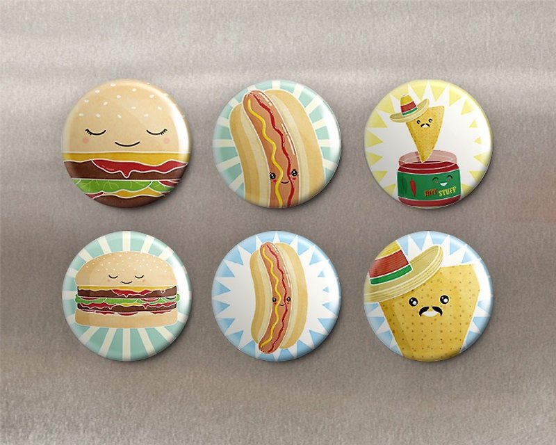 No limit to deliciousness-Magnet (6 pieces)/Badge (6 pieces)/Gift【Special U Design】 - Magnets - Other Metals Multicolor