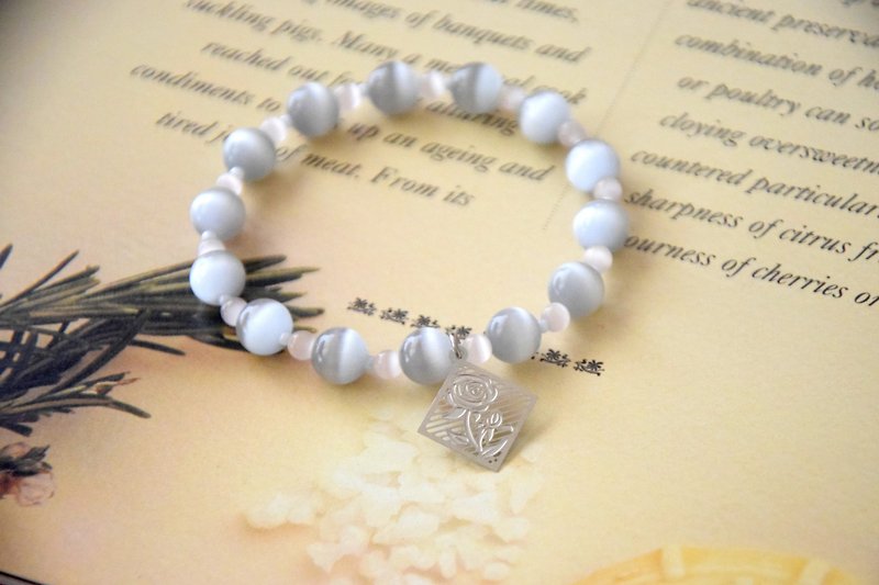 Romantic Silver Rose Handmade Bracelet - Bracelets - Other Materials 