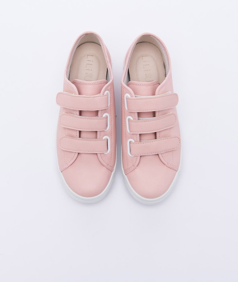 [Summer afternoon] Devil felt double leather insoles casual shoes _ sweet light powder (recommended to wear the majority) - Women's Casual Shoes - Faux Leather Pink