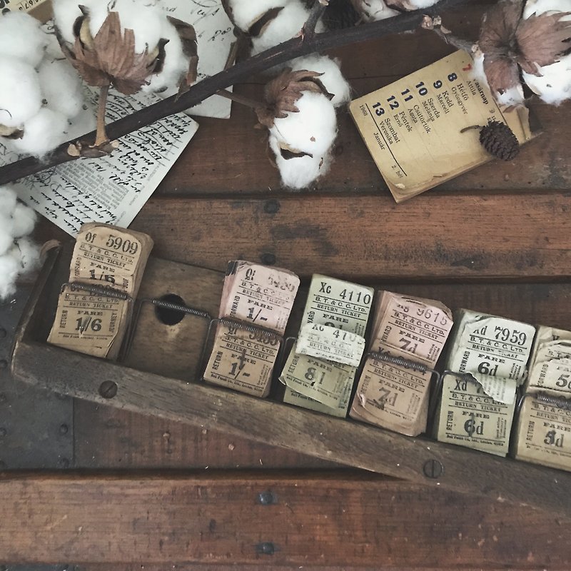 British antique ticket rack - Card Stands - Wood 