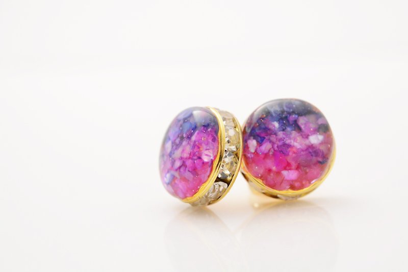 Sunrise pierced earrings - Earrings & Clip-ons - Other Materials Purple