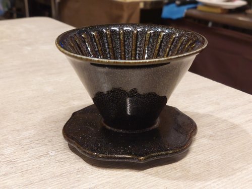自然釉文創工作室 【母親節禮物】試釉版 50度角 自然釉咖啡濾杯 鶯歌燒 臺灣綠工藝