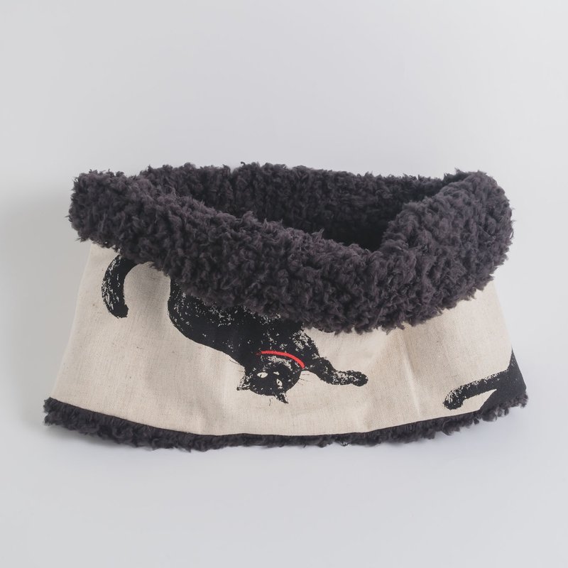 Black cat Oululu / neck / neck warm sets / scarves / winter limited / fat hand-made - Scarves - Cotton & Hemp Black