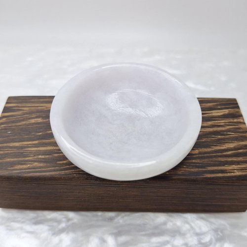 緣圓翡翠 特色粉紫羅蘭碗盤子酒缽擺件 | 天然緬甸玉A貨翡翠