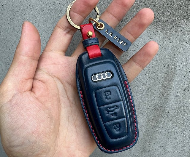 Shell cordovan Leather car key case, car key cover, audi Q3 Q5 Q7 Q8 e-tron  TT - Shop Shao Leather Keychains - Pinkoi