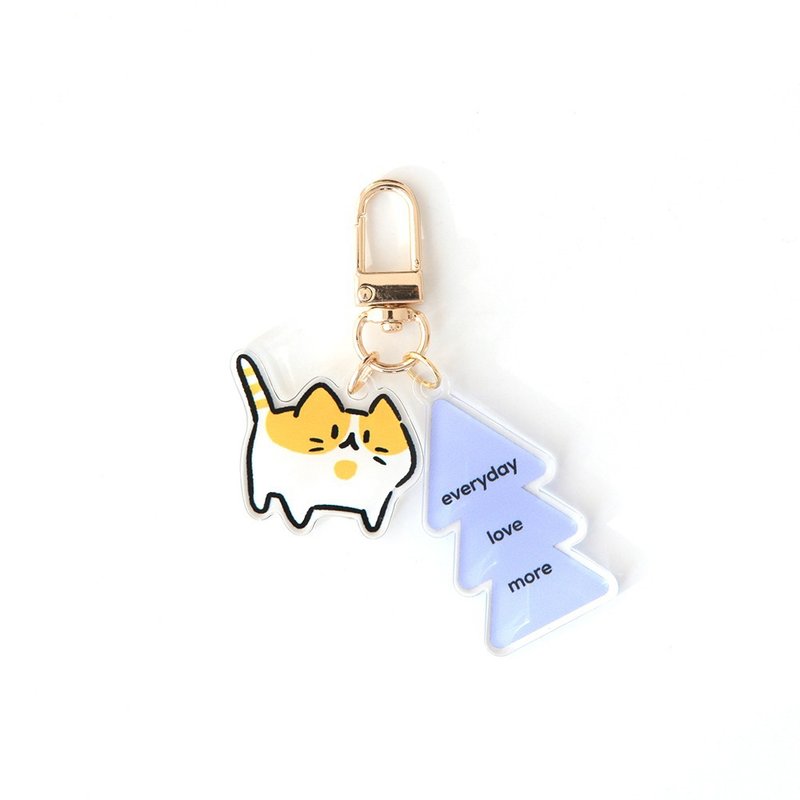 Hello DunDun 哈囉登登系列 壓克力 Key Ring  06.Cute 路易士 - 鑰匙圈/鑰匙包 - 塑膠 白色