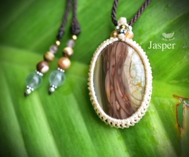 3つの彩 ジャスパー マクラメネックレス745 - ショップ Funky