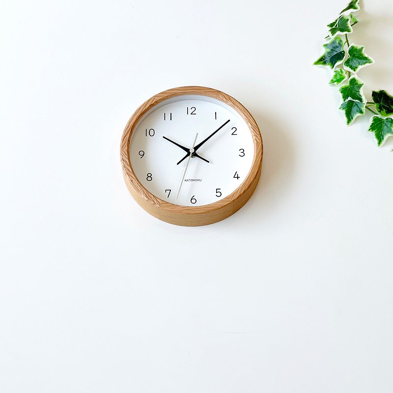 KATOMOKU Muku clock 19 S尺寸 橡木 (km-130OA) 掛鐘  日本製造 - 時鐘/鬧鐘 - 木頭 卡其色