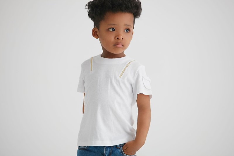 Fashion zipper T-shirt (black/white) - Other - Cotton & Hemp White