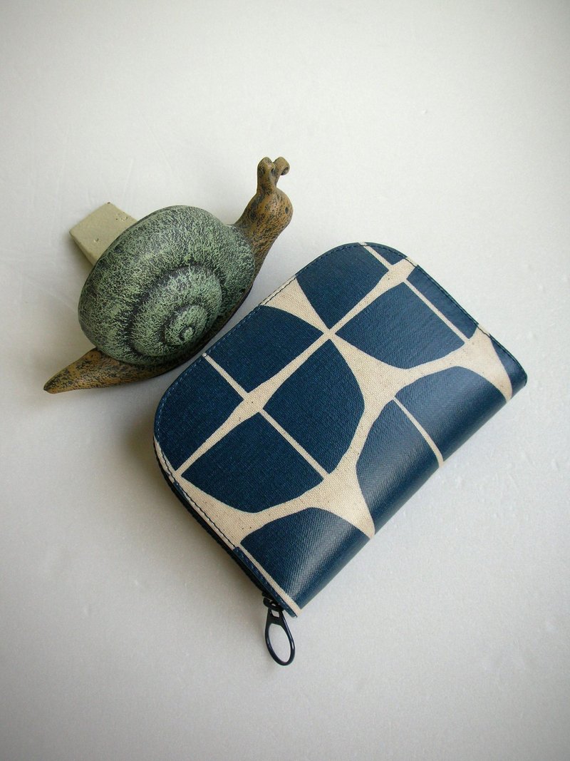 Blue Blue Geometric Tarp - Short Clip/Wallet/Coin Purse/Gift - Wallets - Waterproof Material Blue