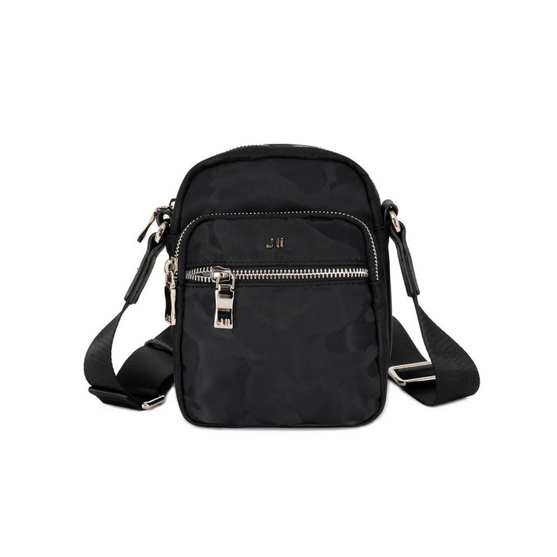 ショルダーバッグ アスト マルチコンパートメントナイロンショルダーバッグ-8112-12-多色展開 - ショルダーバッグ - ナイロン ブラック