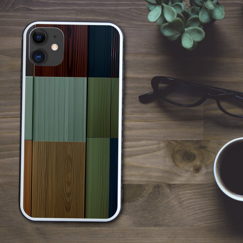 Chic and modern, stylish antique and retro wood grain smartphone case [tempered glass finish] Compatible with iPhone 16 - เคส/ซองมือถือ - พลาสติก หลากหลายสี