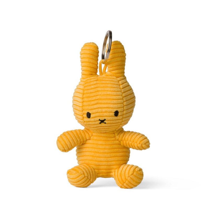 交換禮物 荷蘭 Bon Ton Toys | Miffy 米飛兔 燈芯絨 鑰匙圈 黃色 - 鑰匙圈/鑰匙包 - 其他材質 黃色