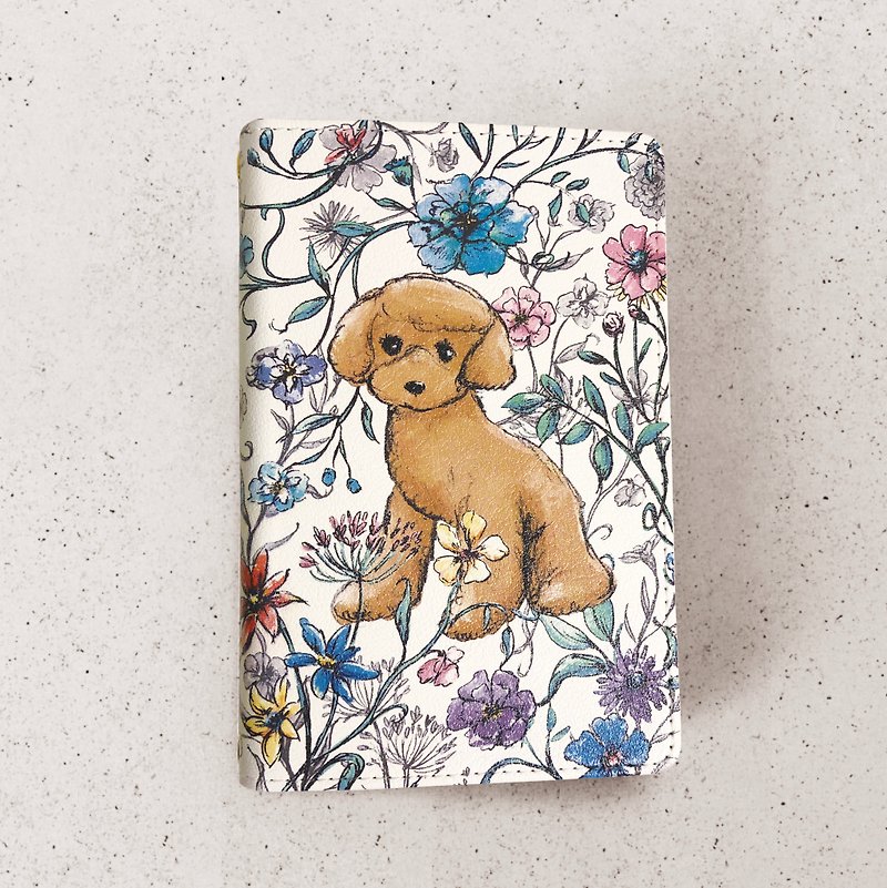 Toy poodle & Flowers Passport Case - Other - Faux Leather 