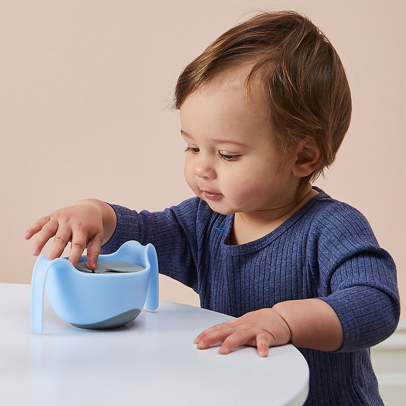 b.box 專利吸管三用碗(馬卡龍藍) - 兒童餐具/餐盤 - 其他材質 