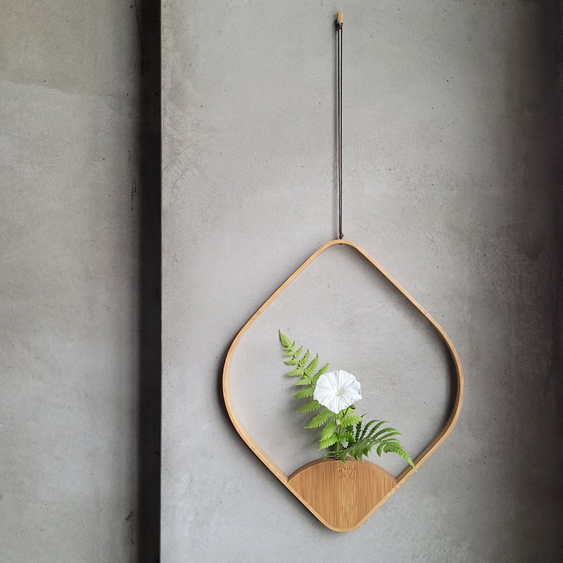 幾何学的なフレーム - シンプルなスタイルの竹の花瓶 - 花瓶・植木鉢 - 竹製 カーキ