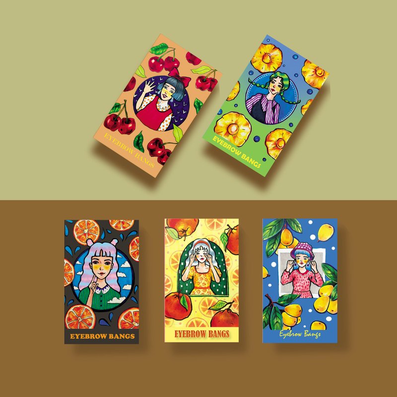 Fruit girl card stickers are waterproof - Stickers - Paper Multicolor