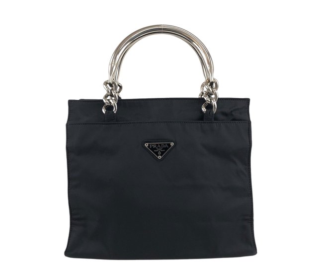 日本直送 名牌中古包 】PRADA プラダ ハンドバッグ ブラック