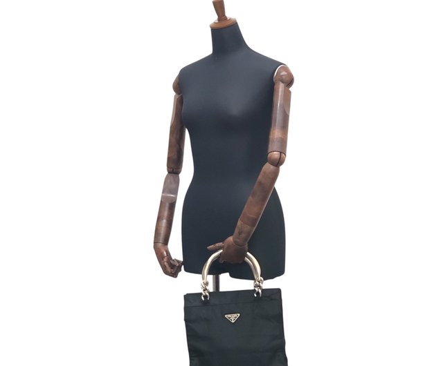 日本直送 名牌中古包 】PRADA プラダ ハンドバッグ ブラック