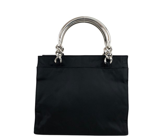 日本直送 名牌中古包 】PRADA プラダ ハンドバッグ ブラック