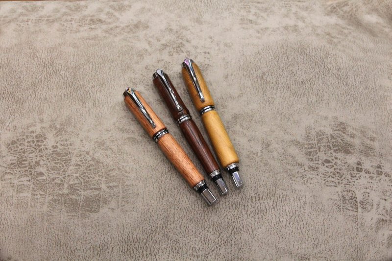 Wooden handmade pen wooden pen wooden pen ball-point pen (silver style) - Rollerball Pens - Wood Brown