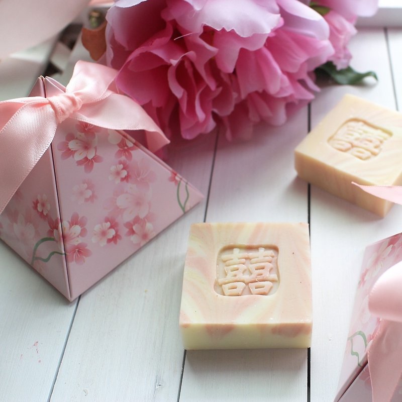 [Lai Anbai] The love of hope. Wedding small things │ explore the room │ 囍 word small soap │ bath soap - Body Wash - Other Materials Pink