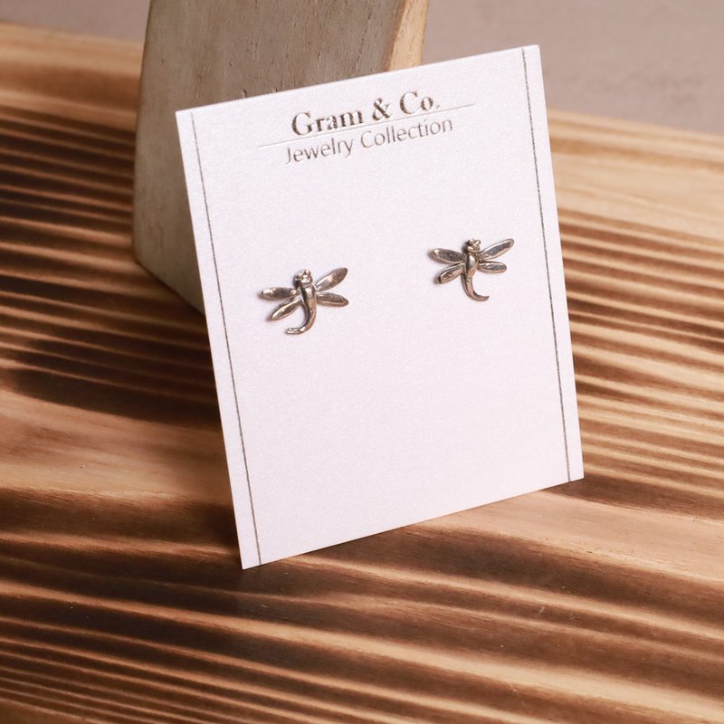 Sterling Silver Dragonfly Earrings - ต่างหู - เงินแท้ 