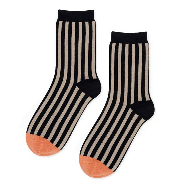 Sc. GREEN Lifestyle Stripe / Socks / Socks / Comfort Socks / Womens Socks - ถุงเท้า - ผ้าฝ้าย/ผ้าลินิน สีน้ำเงิน