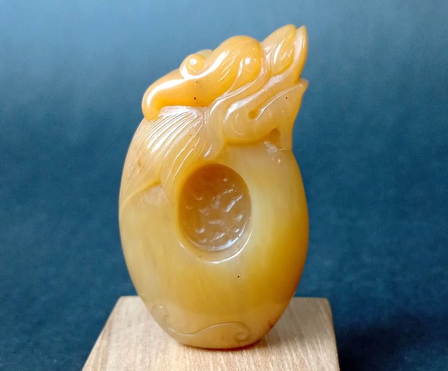 小さな彫刻と干支 - ドラゴン ゴールドゴールドジェイド/ゴールデン