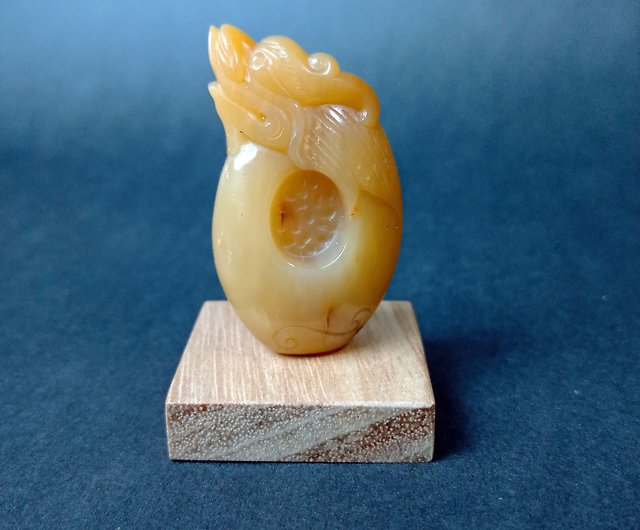 小さな彫刻と干支 - ドラゴン ゴールドゴールドジェイド/ゴールデン