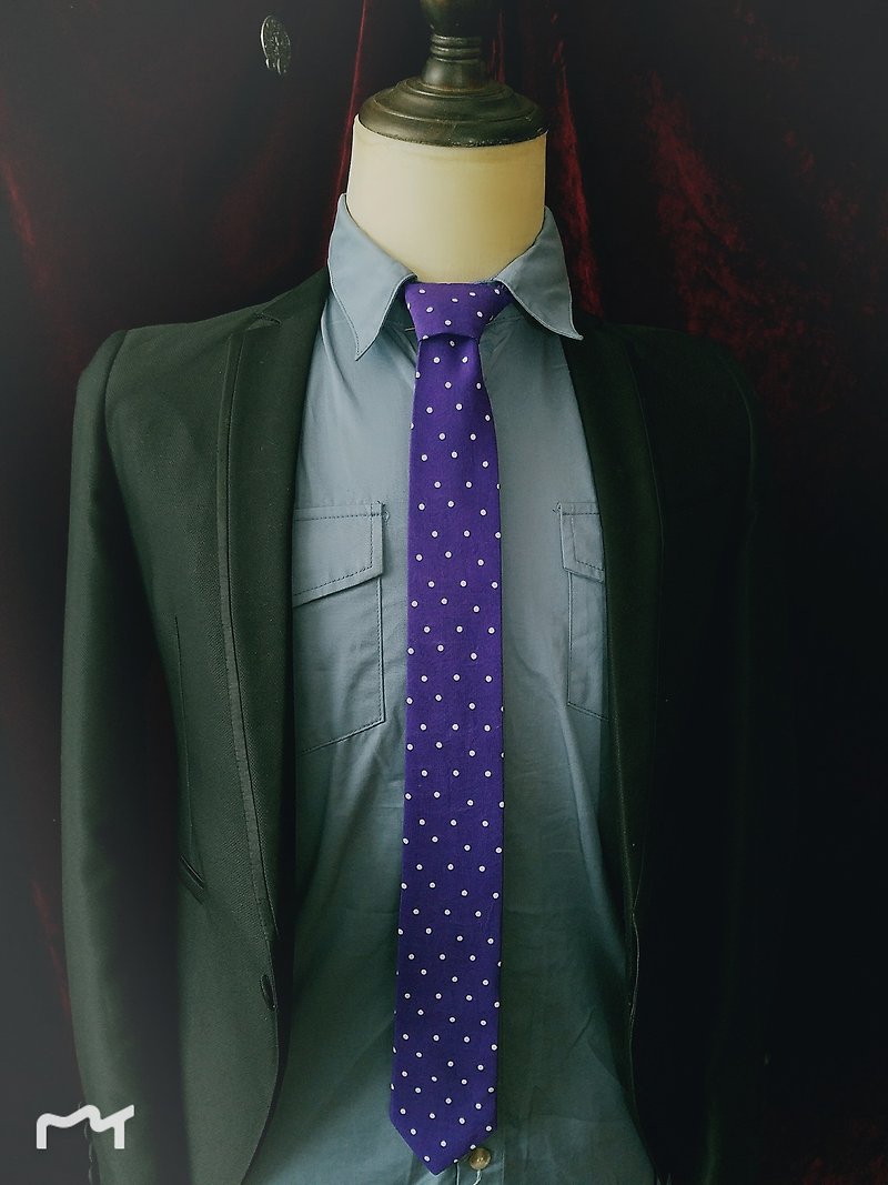Purple Point Tie Literature and Art Youth Fan Tie - Ties & Tie Clips - Cotton & Hemp Purple