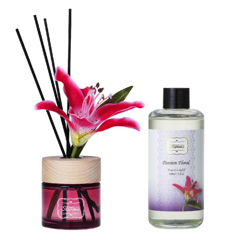 STAROMA Classic Flower Diffuser + Refill Bottle-Passion Floral - Fragrances - Essential Oils Purple