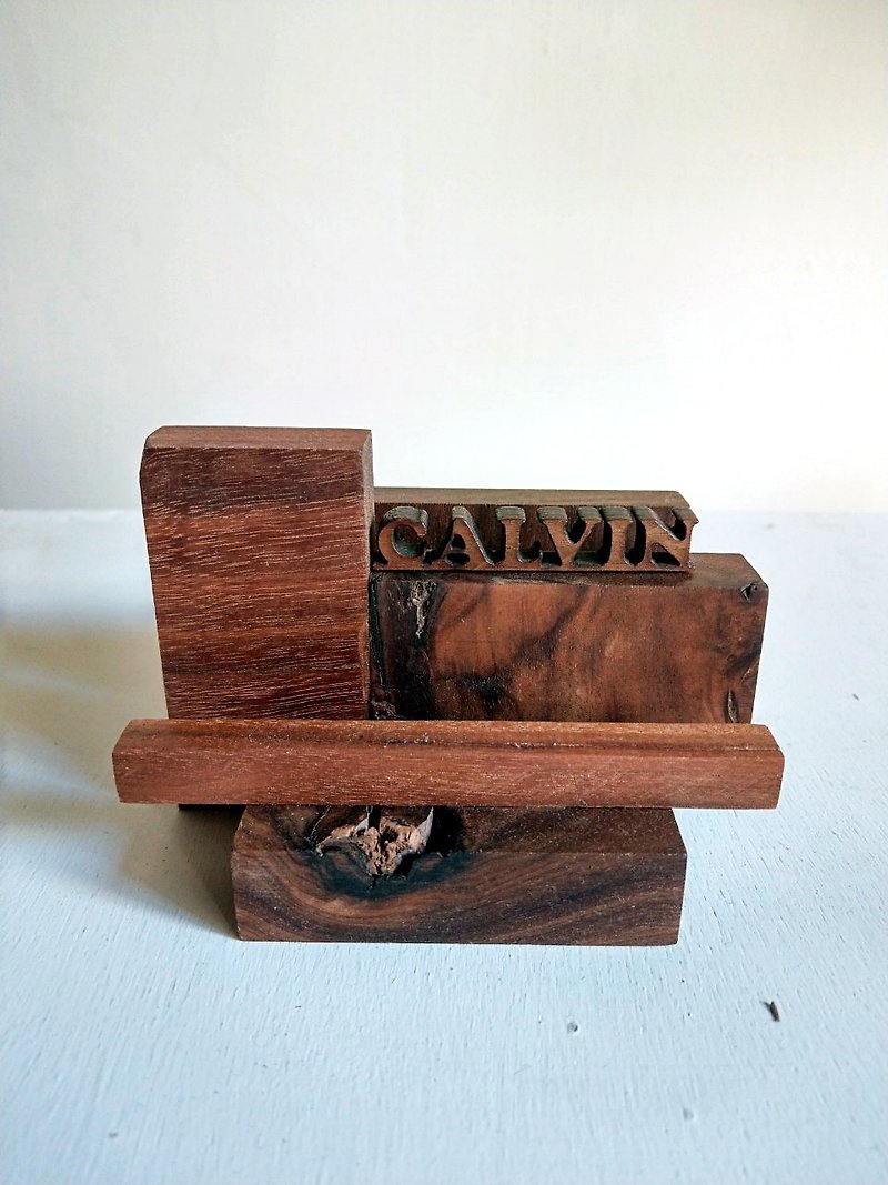 CL Studio [modern minimalism - geometric style wooden phone holder / business card holder] N113 - ที่ตั้งบัตร - ไม้ สีนำ้ตาล