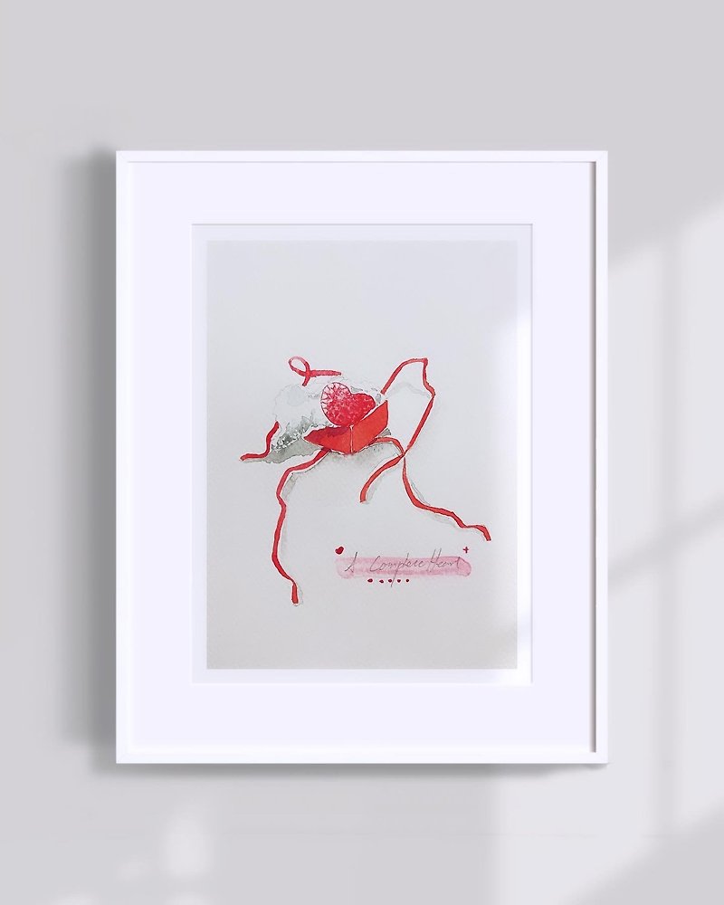 Original | gouache | New Paintings Series | Indoor Hangings - Picture Frames - Paper Red