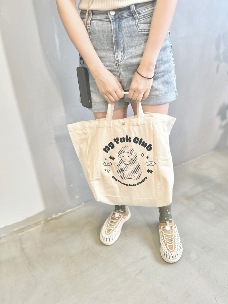 Miss Ng Yuk Join the Ng Yuk Club Tote Bag (2 Way) - Messenger Bags & Sling Bags - Nylon White