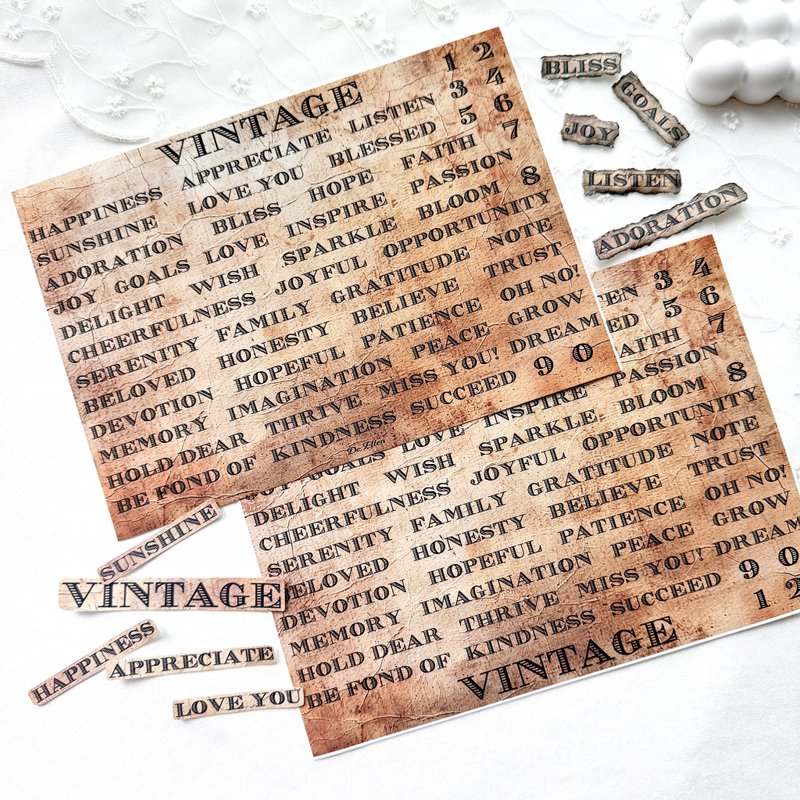 A288 - vintage lettering - 貼紙 - 紙 
