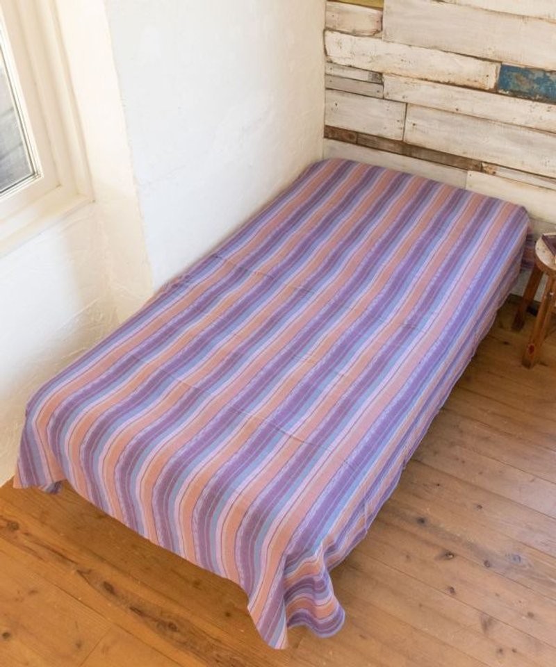 Colorful Stripe Cotton Bed Cover - Blankets & Throws - Other Materials 