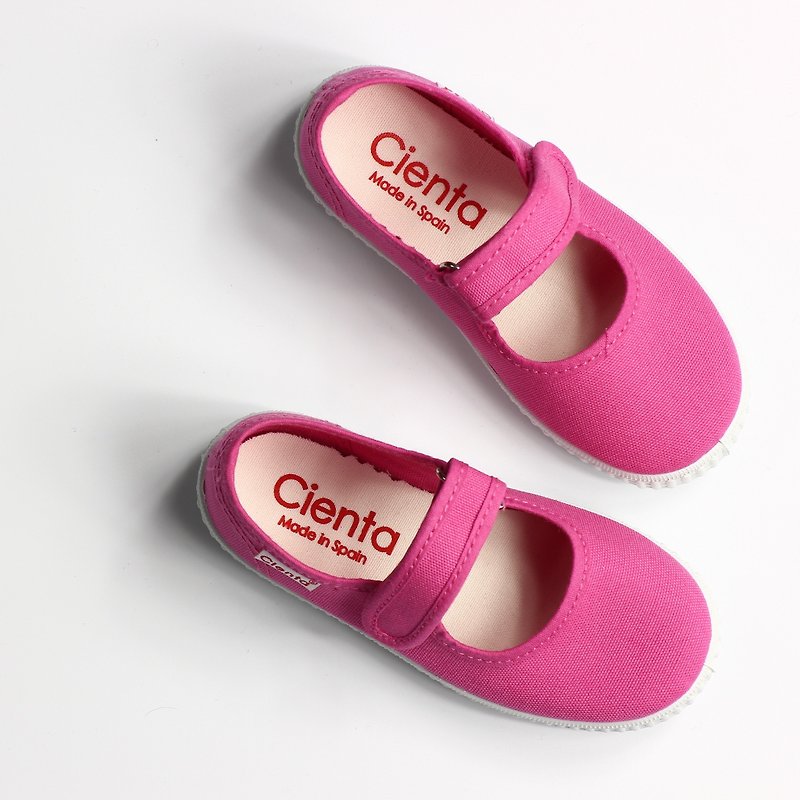 スペイン人は靴CIENTA 56000 12ピンクの子供キャンバス、子供サイズ - キッズシューズ - コットン・麻 レッド