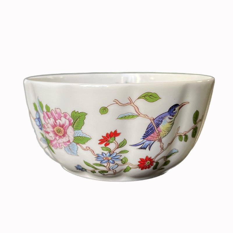 British Aynsley bird series bone china pumpkin bowl 200ml - ถ้วยชาม - เครื่องลายคราม ขาว