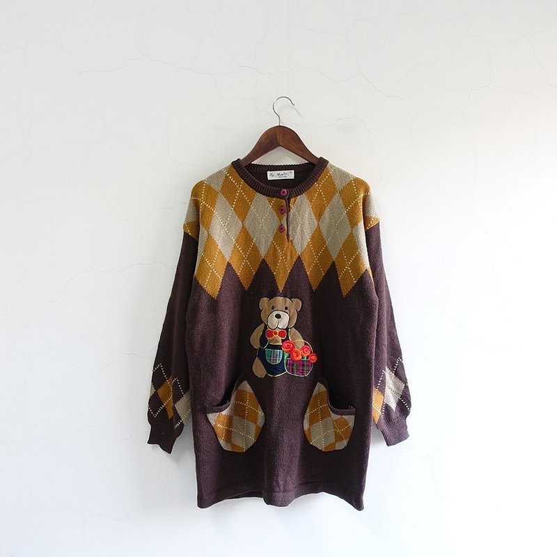 │Slowly│ 熊熊花店/古著毛衣 │vintage.復古.文藝 - 女毛衣/針織衫 - 聚酯纖維 多色