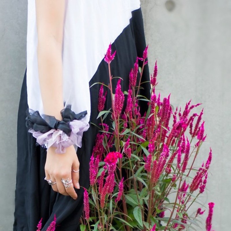 Happy Halloween! witch || Blooming Sakiami Colourful Hair Scrunchy - Hair Accessories - Polyester Purple