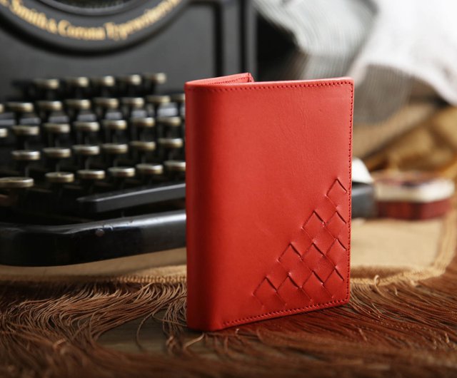 Woven leather wallet : wallets